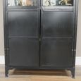 Display Cabinet - 2 Door - Black Metal - Industrial