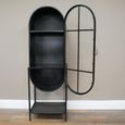 Display Cabinet - Industrial - Black Metal and Glass - Arched - 1 Door