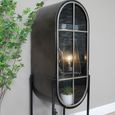 Display Cabinet - Industrial - Black Metal and Glass - Arched - 1 Door
