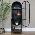 Display Cabinet - Industrial - Black Metal and Glass - Arched - 1 Door