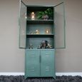 Display Cabinet - 4 Door - Green Metal - Industrial