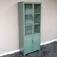 Display Cabinet - 4 Door - Green Metal - Industrial
