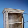Tall Cabinet - Rustic Mango Wood and Glass - 1 Door
