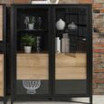 High Rock Black 2 Door Display Cabinet