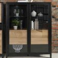 High Rock Black 2 Door Display Cabinet