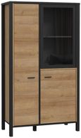 High Rock Oak Effect 3 Door Display Cabinet