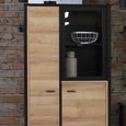 High Rock Oak Effect 3 Door Display Cabinet