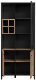 High Rock Oak Effect Display Cabinet