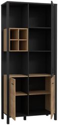 High Rock Oak Effect Display Cabinet