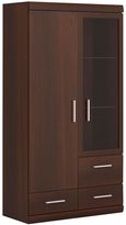 Imperial Mahogany Effect 2 Door Glazed Display Cabinet