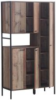 Industrial Rustic Oak Effect 5 Door Kitchen Cabinet