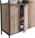 Industrial Rustic Oak Effect 5 Door Kitchen Cabinet