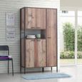 Industrial Rustic Oak Effect 5 Door Kitchen Cabinet