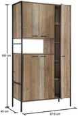 Industrial Rustic Oak Effect 5 Door Kitchen Cabinet