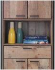 Industrial Rustic Oak Effect Tall Storage Cabinet