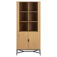 Jaipur Display Cabinet - 4 Door - Fluted - Oak