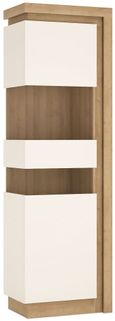 Lyon Oak Effect Narrow Display Cabinet - LHD