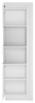 Lyon White Gloss Narrow Display Cabinet - LHD