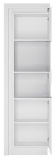 Lyon White Gloss Narrow Display Cabinet - RHD