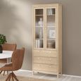 Madrid Jackson Hickory Oak 3 Drawer Display Cabinet