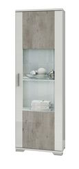 Messina White and Grey 1 Door Display Cabinet RHF