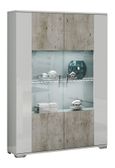 Messina White and Grey 2 Door Display Cabinet
