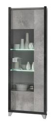 Milo Grey 1 Door Display Cabinet RHF