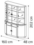 Armonia Display Cabinet - 4 Door - Silver Birch