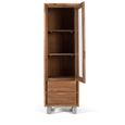 Monza Natural Acacia Wood - 1 Door Narrow Display Cabinet