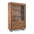 Monza Natural Acacia Wood - 2 Door Wide Display Cabinet