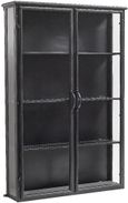 Downtown Black 2 Door Glass Wide Wall Display Cabinet