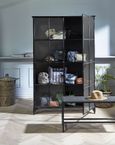 Downtown Black 2 Door Wide Display Cabinet