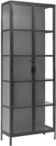 Phoenix Black 2 Door Glass Tall Display Cabinet