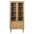 Nagano Display Cabinet - 4 Door - Herringbone Oak Pattern