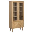 Nagano Display Cabinet - 4 Door - Herringbone Oak Pattern