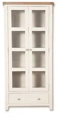Perth White and Wood 2 Door Glazed Display Cabinet