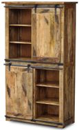 Renwal Works Industrial Style Wooden 2 Door Display Cabinet