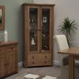 Rustic Oak Display Cabinet - 2 Door - Oak