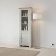 Salcombe Corner Narrow Display Cabinet - Grey Oak