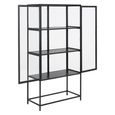 Seaford Display Cabinet - 2 Door - Black Melamine and Metal