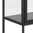 Seaford Display Cabinet - 2 Door - Black Melamine and Metal