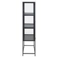 Seaford Display Cabinet - 2 Door - Black Melamine and Metal
