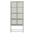Seaford Display Cabinet - 2 Door - Grey Metal