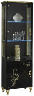 Sofia Black Italian 1 Door Display Cabinet