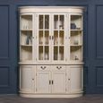 Vintage Cream Mahogany Display Cabinet - Curved