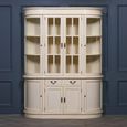 Vintage Cream Mahogany Display Cabinet - Curved