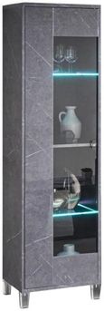 Vittoria Grey Italian 1 Door Display Cabinet
