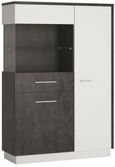 Zingaro Grey and White Low Display Cabinet - LHF
