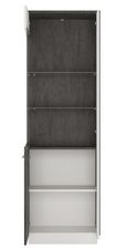 Zingaro Grey and White Tall Glazed Display Cabinet - LHF