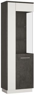 Zingaro Grey and White Tall Glazed Display Cabinet - RHF